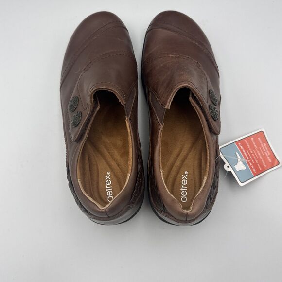 NEW Aetrex Karina Brown DM502 Leather Monk‎ Strap Casual Shoe ($140 ) US 5-5.5 - Picture 8 of 13